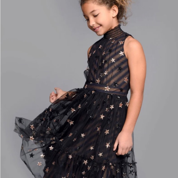 Hanna Banana black layered tule dress w/ gold stars 10 Hanna Banana black layered tule dress w/ gold stars 10